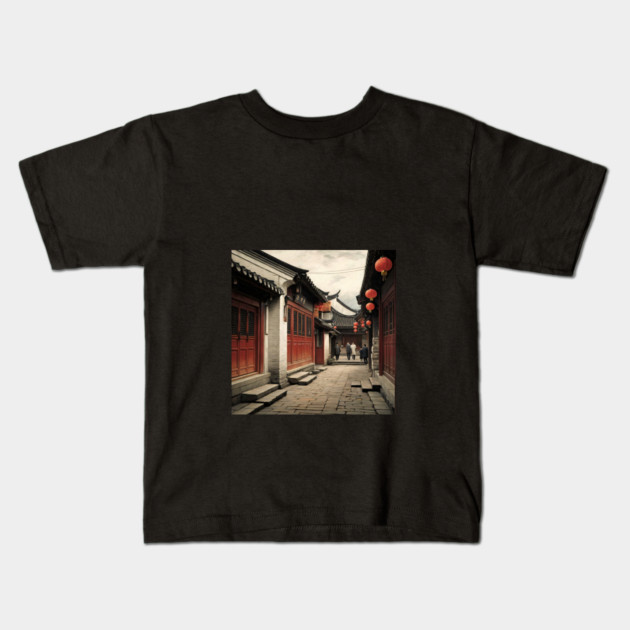 Classic Village Like China Town Kids T-Shirt by animegirlnft