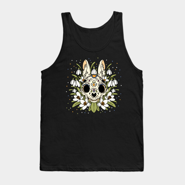 January's Snowdrop & Rabbit Skull Tank Top by H. R. Sinclair