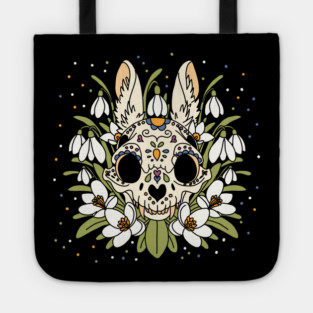 January's Snowdrop & Rabbit Skull Tote
