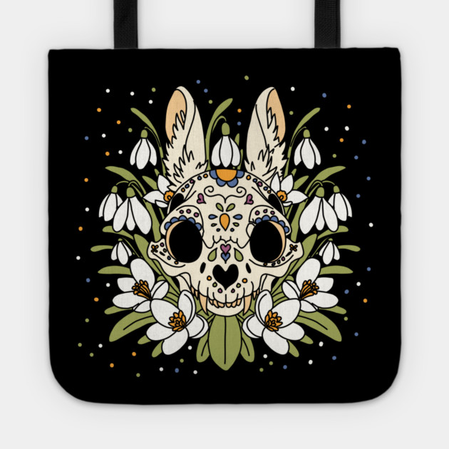 January's Snowdrop & Rabbit Skull Tote by H. R. Sinclair