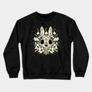 January's Snowdrop & Rabbit Skull Crewneck Sweatshirt
