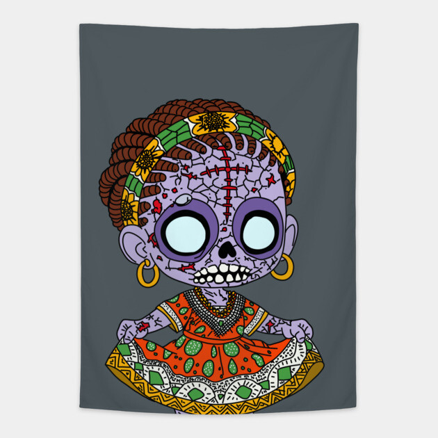 Cute Angolan Zombie Tapestry by H. R. Sinclair