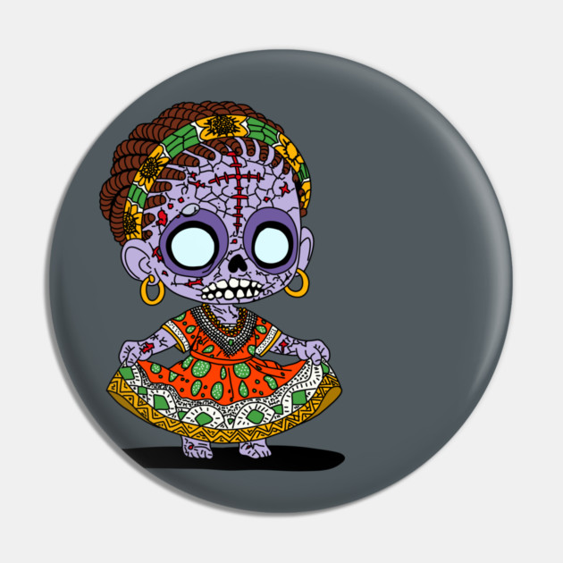 Cute Angolan Zombie Pin by H. R. Sinclair