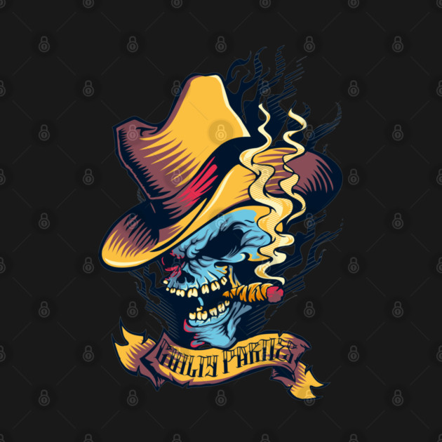 Skull Cowboy T-Shirt - Western Skull and Cowboy Design by Urbanprint