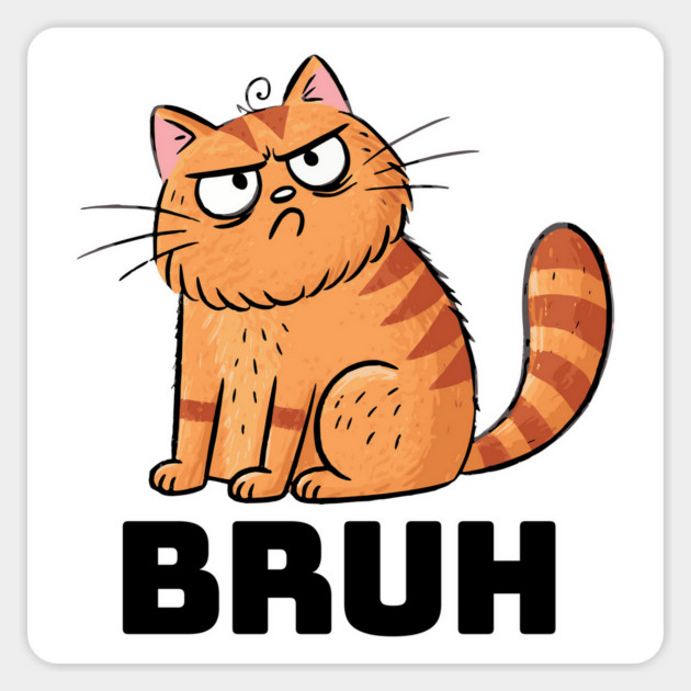 BRUH Cranky Cat funny meme design Magnet by Luxinda
