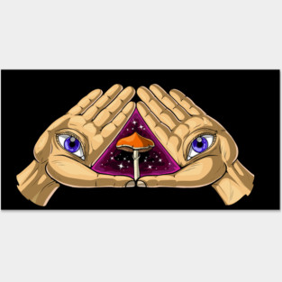 Magic Mushrooms Psychedelic Illuminati Posters and Art