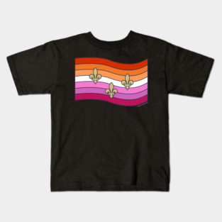 The Muffuletta (New Orleans City Lesbian Pride Flag) Kids T-Shirt