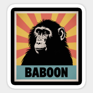 Baboon Illustration, Perfect for Animal Lovers Sticker