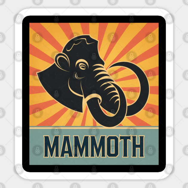 Mammoth Illustration, Perfect for Animal Lovers Sticker by Pixel Threads 