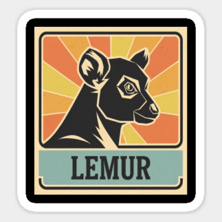 Lemur Illustration, Perfect for Animal Lovers Sticker