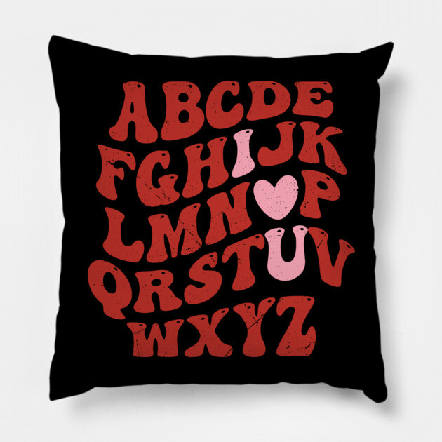 ABC Retro Valentine's Day Love Pillow by UrbanLifeApparel