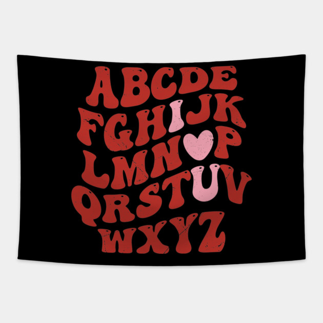 ABC Retro Valentine's Day Love Tapestry by UrbanLifeApparel