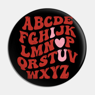ABC Retro Valentine's Day Love Pin