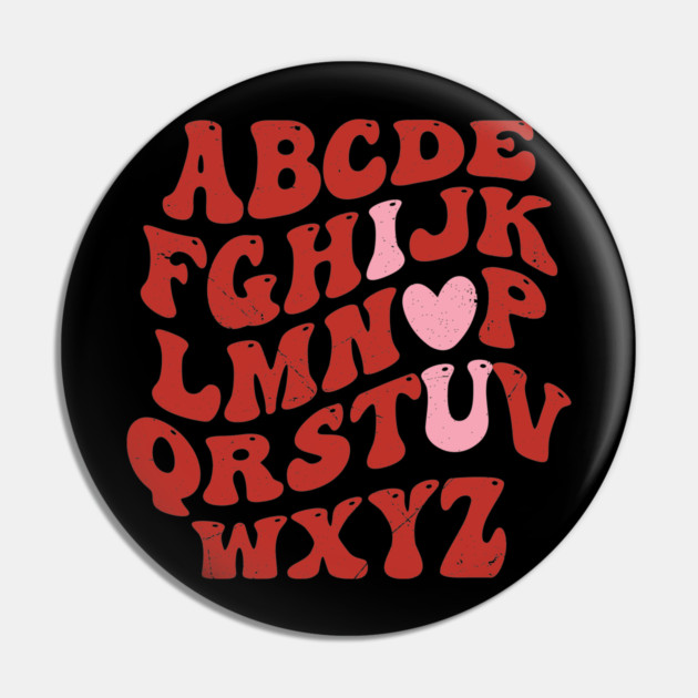 ABC Retro Valentine's Day Love Pin by UrbanLifeApparel