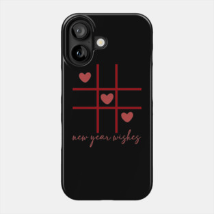 New Year Wishes, Three in a row hearts Phone Case