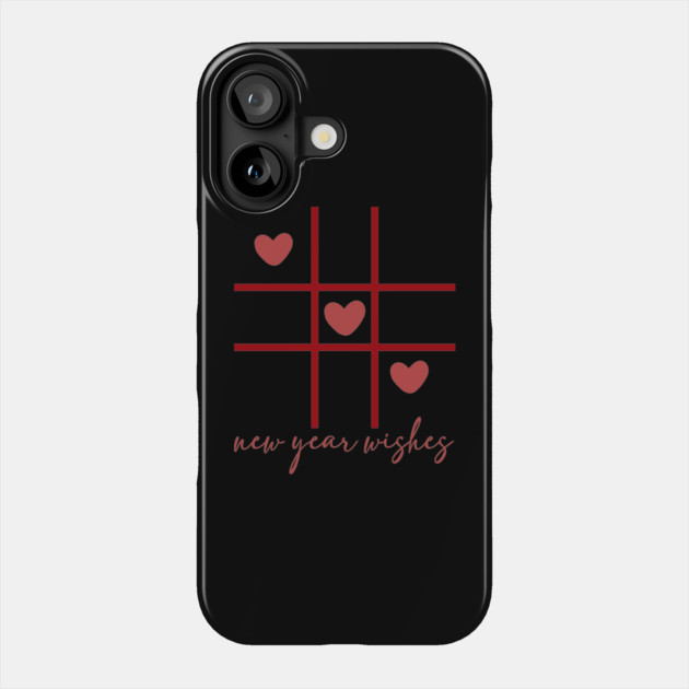 New Year Wishes, Three in a row hearts Phone Case by UrbanLifeApparel