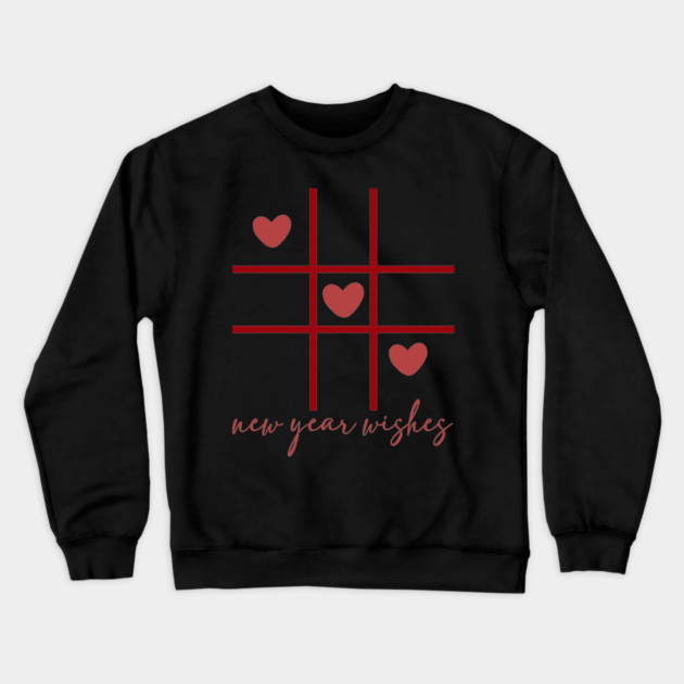 New Year Wishes, Three in a row hearts Crewneck Sweatshirt by UrbanLifeApparel