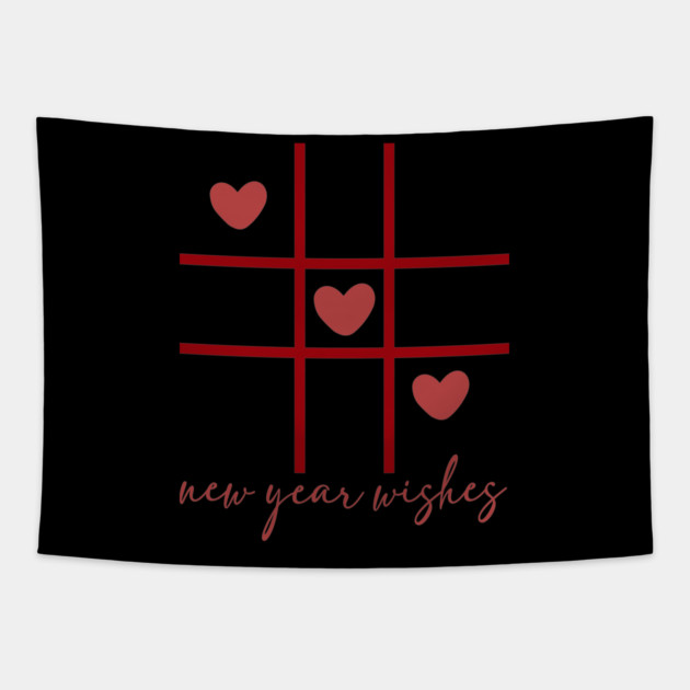 New Year Wishes, Three in a row hearts Tapestry by UrbanLifeApparel
