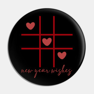New Year Wishes, Three in a row hearts Pin