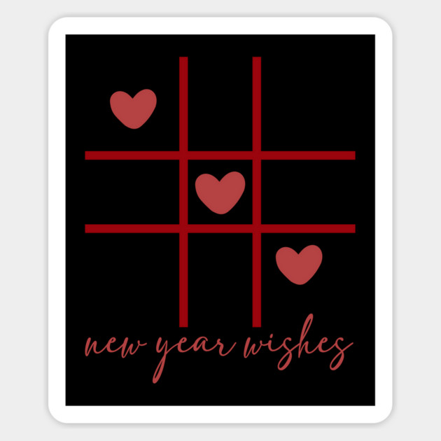 New Year Wishes, Three in a row hearts Magnet by UrbanLifeApparel