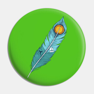 feather landscape Pin