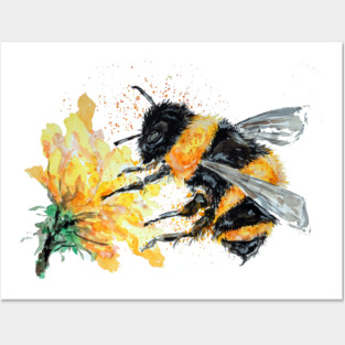Bumble Bee collecting Pollen Posters and Art