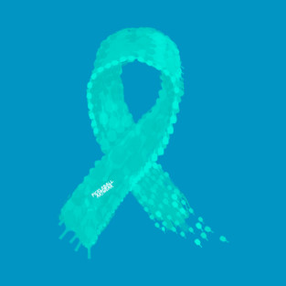 Pickleball Teal Ribbon by Pickleball ARTwear, cancer awareness T-Shirt