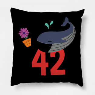 Hitchhiker Whale & Petunia, Inspired By Hitchhiker's Guide To The Galaxy Pillow