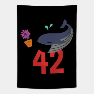 Hitchhiker Whale & Petunia, Inspired By Hitchhiker's Guide To The Galaxy Tapestry