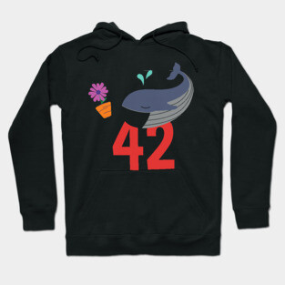 Hitchhiker Whale & Petunia, Inspired By Hitchhiker's Guide To The Galaxy Hoodie