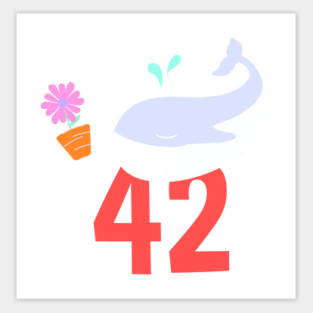 Hitchhiker Whale & Petunia, Inspired By Hitchhiker's Guide To The Galaxy Sticker