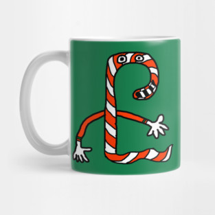 Christmas Candy Cane Worm Mug