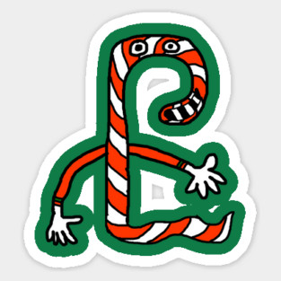 Christmas Candy Cane Worm Magnet
