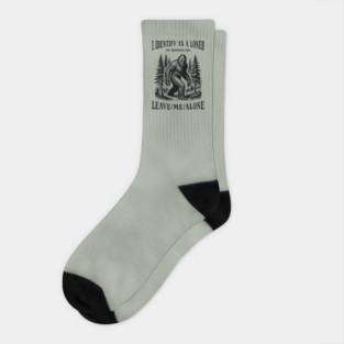Bigfoot Introvert Funny Pronouns Socks