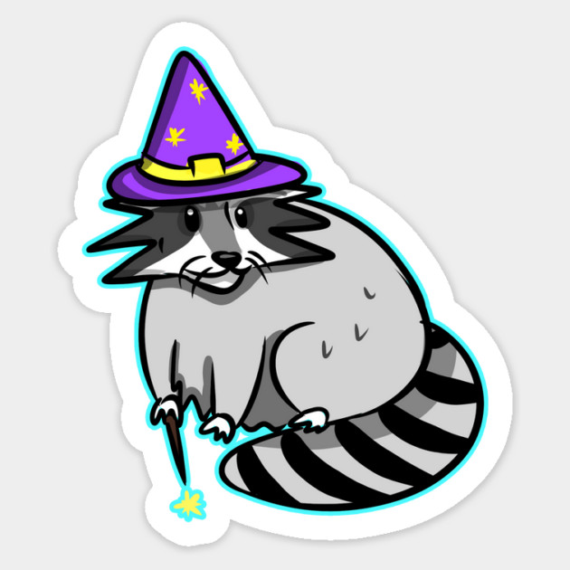 RACCOON WIZARD Sticker by roxiqt