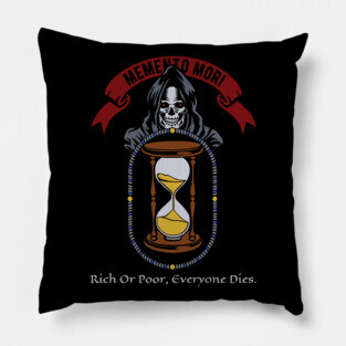 Memento Mori, Death, Grim Reaper, Black Cowl, Hourglass Pillow