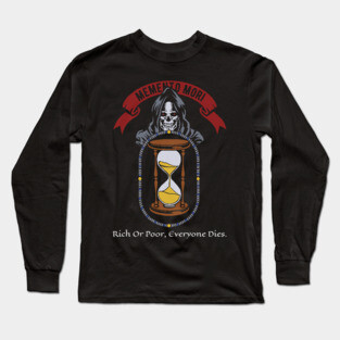 Memento Mori, Death, Grim Reaper, Black Cowl, Hourglass Long Sleeve T-Shirt