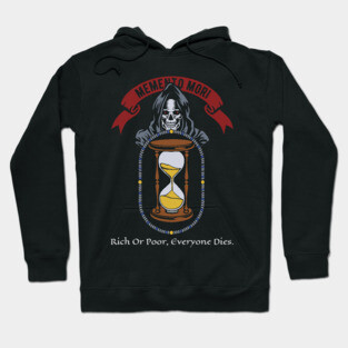 Memento Mori, Death, Grim Reaper, Black Cowl, Hourglass Hoodie
