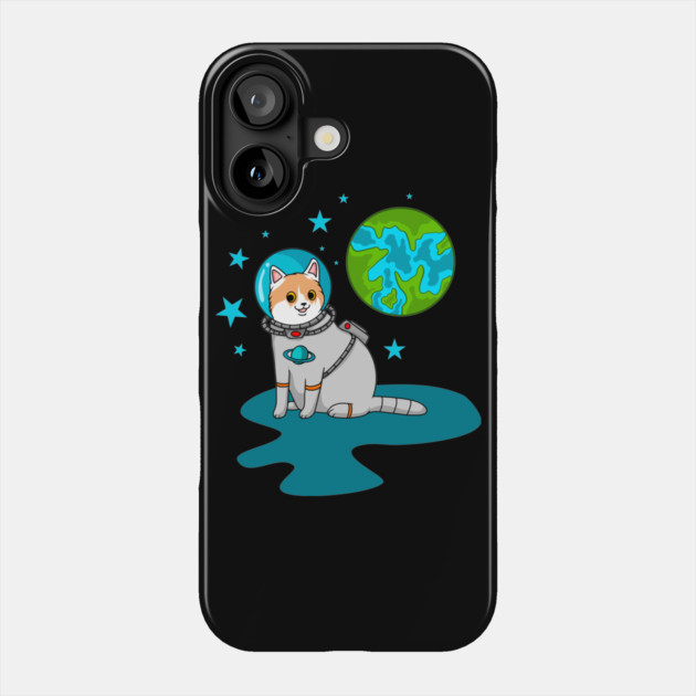 Space Cat T-Shirt - Cosmic Kitty Adventure Phone Case by Urbanprint