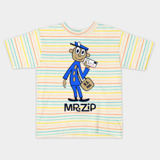 USPS MR ZIP Blue By Surepodcast Kids T-Shirt