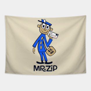 USPS MR ZIP Blue By Surepodcast Tapestry