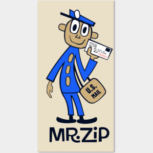 USPS MR ZIP Blue By Surepodcast Posters and Art