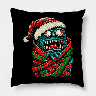Gift Wrapped Christmas Monster Pillow