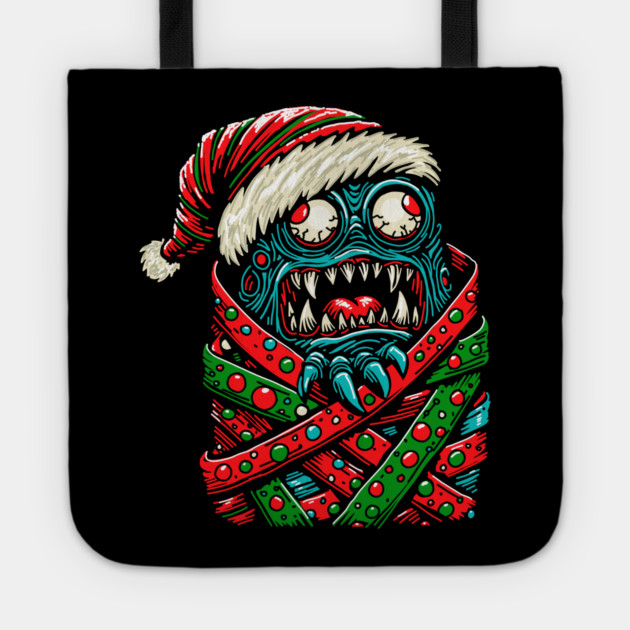 Gift Wrapped Christmas Monster Tote by H. R. Sinclair