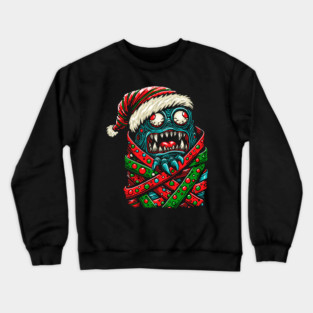 Gift Wrapped Christmas Monster Crewneck Sweatshirt