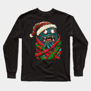 Gift Wrapped Christmas Monster Long Sleeve T-Shirt