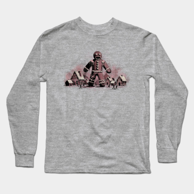 Gingerbread Man Horror Long Sleeve T-Shirt by H. R. Sinclair