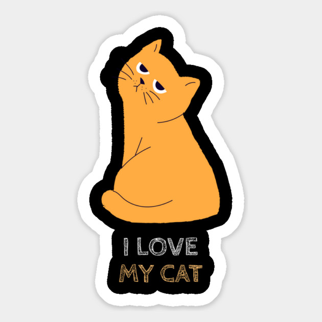 I Love My Cat Magnet by Pixel Threads 