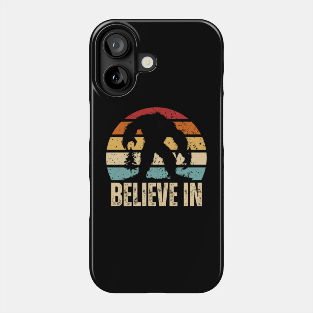 Believe In Sasquatch Bigfoot Retro Vintage For Christmas Phone Case by Creatifly Graphic Tees