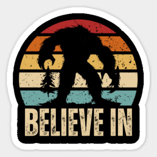 Believe In Sasquatch Bigfoot Retro Vintage For Christmas Sticker